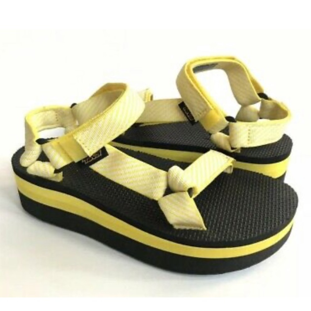 Yellow Platform Teva Sandals